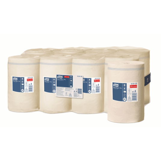 Czyściwo TORK M1 Makulatura papierowe do podstawowych zadań bez perforacji białe 1w 120m [Opakowanie: 11 szt.]