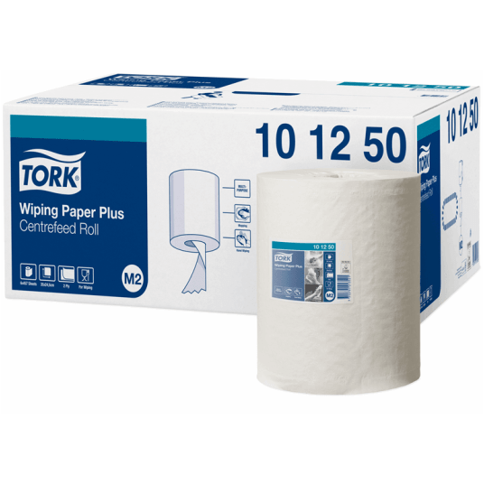 Czyściwo TORK M2 Celuloza + makulatura papierowe do średnich zabrudzeń białe 2w 160m 457o [Opakowanie: 6 szt.]