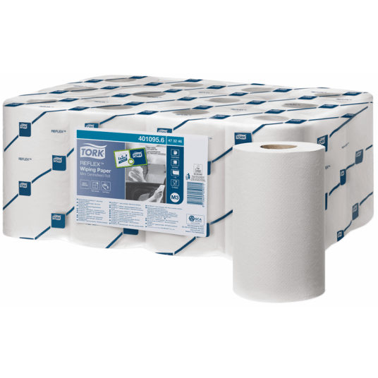 Czyściwo TORK M3 Reflex Celuloza + makulatura papierowe do lekkich zabrudzeń białe 1w 120,05m 343o [Opakowanie: 12 szt.]