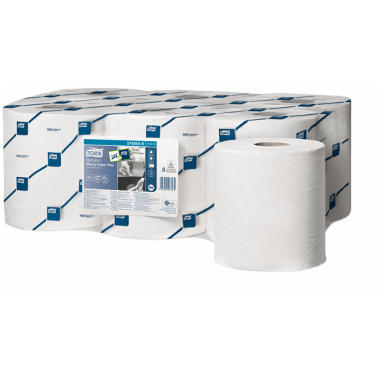 Czyściwo TORK M4 Reflex Celuloza + makulatura papierowe do średnich zabrudzeń białe 2w 150,8m 450o [Opakowanie: 6 szt.]