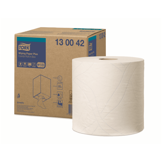 Czyściwo TORK W1/W2/W3 Celuloza + makulatura papierowe do średnich zabrudzeń białe 2w 255m 750o