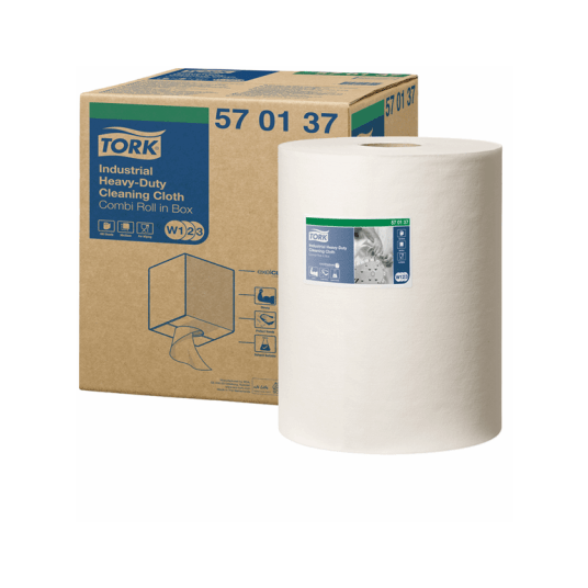 Czyściwo TORK W1/W2/W3 Włóknina do trudnych zabrudzeń przemysłowych białe 1w 60,8m 160o
