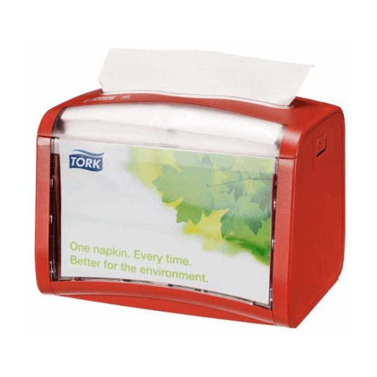 Dozownik TORK N4 Signature Xpressnap® do serwetek w składce na stolik czerwony