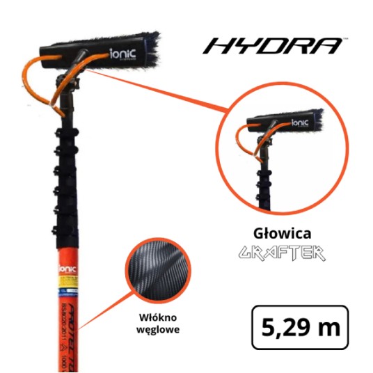 IONIC Kij teleskopowy HYDRA Carbon 21 ft / 5,2 ft