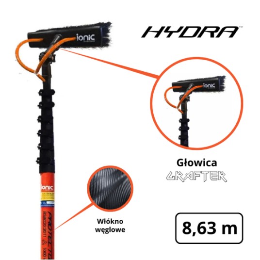 IONIC Kij teleskopowy HYDRA Carbon 32 ft / 5,2 ft - 8,63 m / 1,58 m - GRAFTER