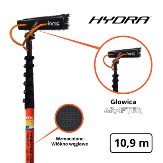 IONIC Kij teleskopowy HYDRA Carbon PLUS 40 ft / 6,3 - wersja sztywna