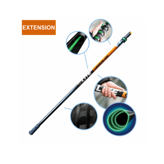 Kij teleskopowy nLite CARBON 24K przedłużka 3,20 m / 1,80 m