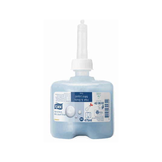 Mydło TORK S2 Prem. w płynie do włosów i ciała perfumowane niebieskie 475ml 475doz
