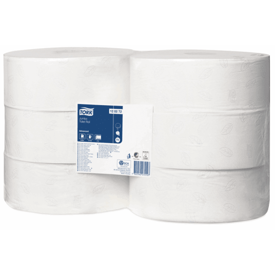 Papier toaletowy TORK T1 Adv. JUMBO Makulatura biały 2w 360m 1800o [Karton: 6 szt.]