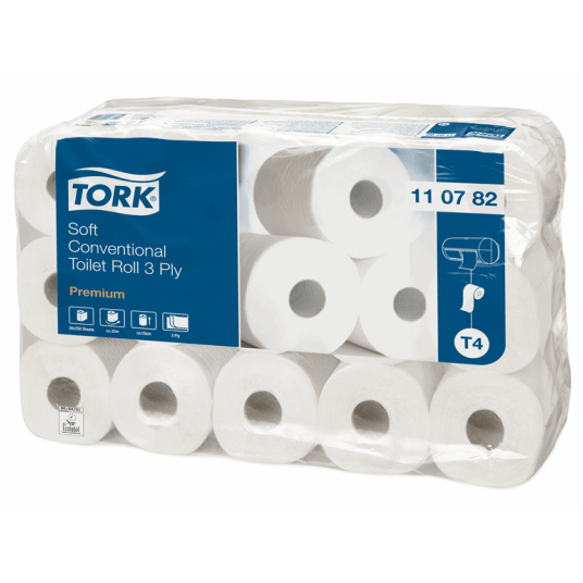 Papier toaletowy TORK T4 Adv. miękki w rolce konwencjonalnej biały 3w 30m 250o [Karton: 30 szt.]