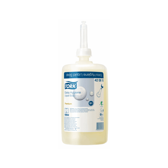 Preparat TORK S1 Prem. w płynie do mycia rąk bezzapachowe EN1499 bezbarwne 1000ml 1000doz