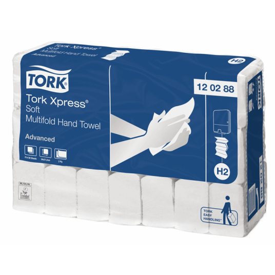 Ręcznik TORK H2 Adv. Xpress® Multifold Celuloza + makulatura miękki ręcznik 4 panelowy biały 2w 136o [Karton: 21 szt.] [120288]