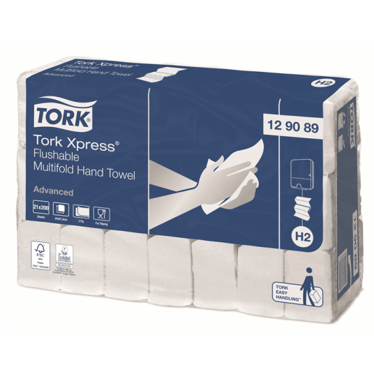 Ręcznik TORK H2 Adv. Xpress® Multifold Celuloza miękki ręcznik łatwo rozpuszczalny 3 panelowy zielony 2w 200o [Karton: 21 szt.]