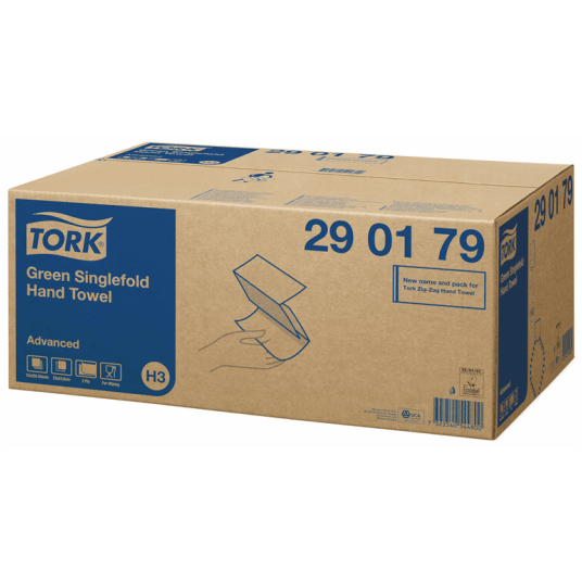 Ręcznik TORK H3 Adv. Singlefold Makulatura ręcznik w składce ZZ zielony 2w 250o [Karton: 15 szt.]
