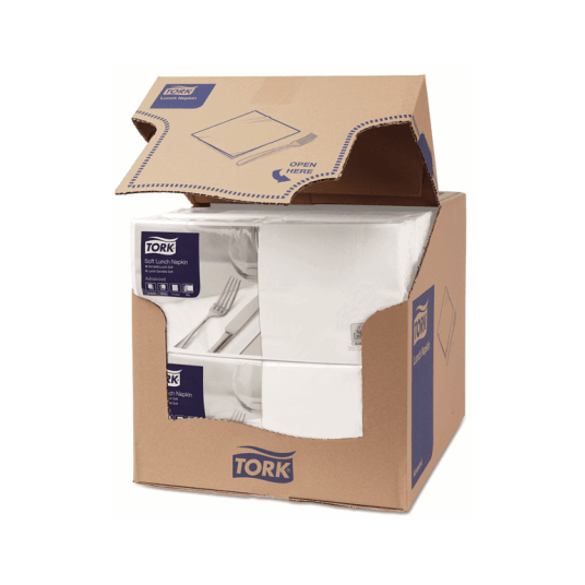 Serwetki TORK Advanced Celuloza lunchowe, składane w 1/4 białe 3w 150o [Karton: 10 opak.]