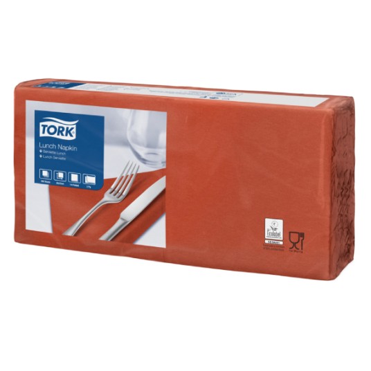 Serwetki TORK Advanced Celuloza lunchowe, składane w 1/4 terracotta 2w 200o [Karton: 10 opak.]