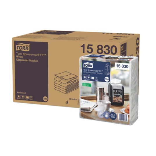 Serwetki TORK N14 Xpressnap® Fit Makulatura dyspenserowe białe 2w 720o [Karton: 6 opak.]