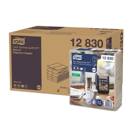 Serwetki TORK N14 Xpressnap® Fit Makulatura dyspenserowe naturalne 2w 720o [Karton: 6 opak.]