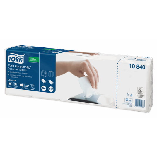 Serwetki TORK N4 Xpressnap® Celuloza dyspenserowe, składane w 1/4 białe 1w 1125o [Karton: 8 opak.]