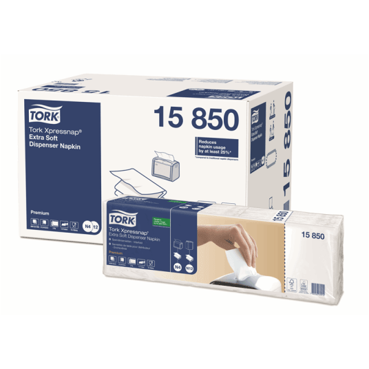 Serwetki TORK N4 Xpressnap® Celuloza ekstra miękkie, dyspenserowe, składane w 1/2 białe 2w 1000o [Karton: 8 opak.]