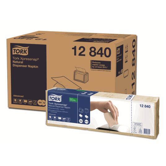Serwetki TORK N4 Xpressnap® Makulatura dyspenserowe, składane w 1/4 naturalne 1w 1125o [Karton: 8 opak.]