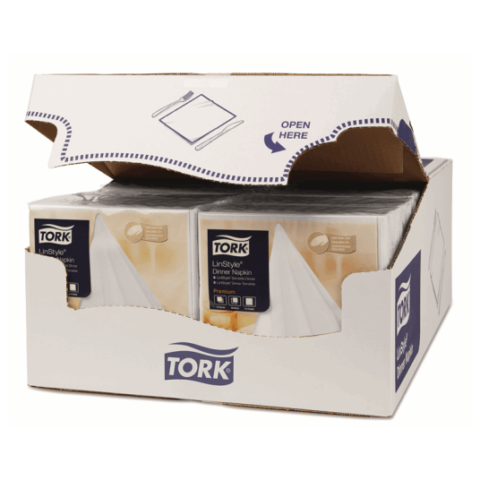 Serwetki TORK Premium Linstyle® Airlaid obiadowa, składane w 1/4 białe 1w 50o [Karton: 12 szt.]