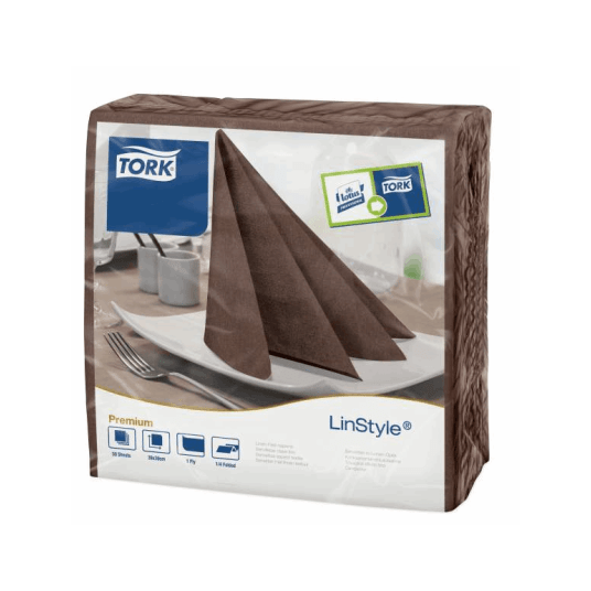 Serwetki TORK Premium Linstyle® Airlaid obiadowa, składane w 1/4 brązowe 1w 50o [Karton: 12 szt.]