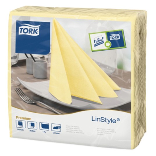 Serwetki TORK Premium Linstyle® Airlaid obiadowa, składane w 1/4 szampańskie 1w 50o [Karton: 12 szt.]