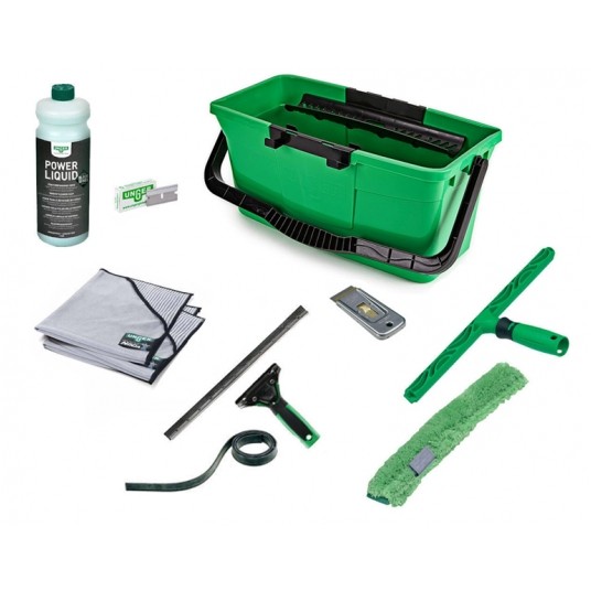 UNGER Zestaw Ergotec 35 cm do mycia okien z wiadrem 12L -zdjęcie numer 1