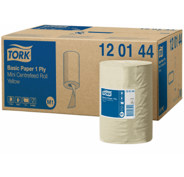 Czyściwo TORK M1 Makulatura papierowe do podstawowych zadań bez perforacji żółte 1w 115m [Opakowanie: 11 szt.]