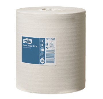 Czyściwo TORK M2 Makulatura papierowe do podstawowych zadań białe 2w 160m 457o [Karton: 6 szt.]