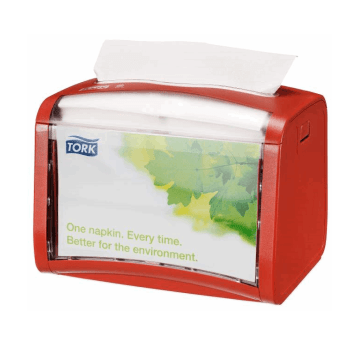 Dozownik TORK N4 Signature Xpressnap® do serwetek w składce na stolik czerwony