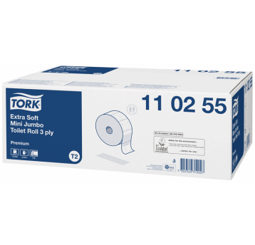 Papier toaletowy TORK T2 Prem. JUMBO Mix Mini ekstra miękki biały 3w 120m 600o [Karton: 12 szt.]
