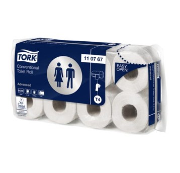 Papier toaletowy TORK T4 Adv. w rolce konwencjonalnej biały 2w 30m 250o [Karton: 64 szt.]