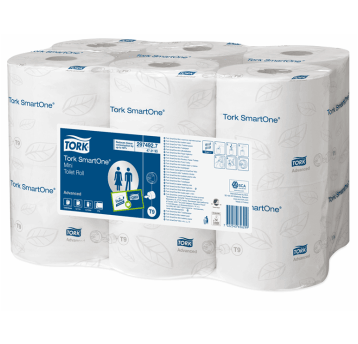 Papier toaletowy TORK T9 Adv. SmartOne® Mini Celuloza + makulatura w roli biały 2w 111,6m 620o [Karton: 12 szt.]