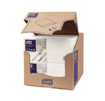 Serwetki TORK Advanced Celuloza lunchowe, składane w 1/4 białe 3w 150o [Karton: 10 opak.]