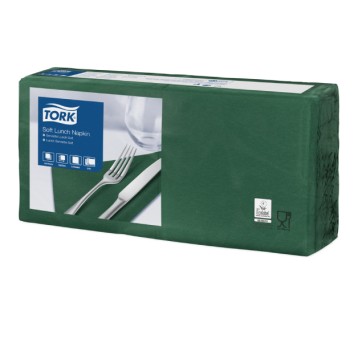 Serwetki TORK Advanced Celuloza lunchowe, składane w 1/4 ciemno zielone 2w 200o [Karton: 10 opak.]