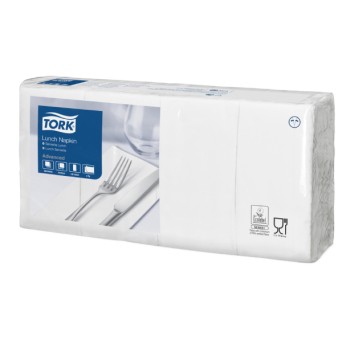 Serwetki TORK Advanced Celuloza lunchowe, składane w 1/8 białe 2w 200o [Karton: 10 opak.]