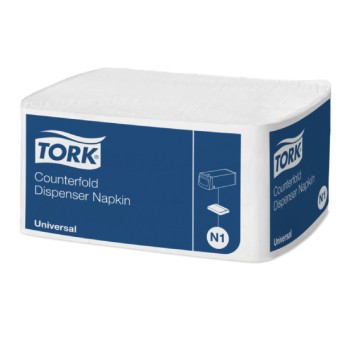 Serwetki TORK N1 Counterfold Celuloza dyspenserowe białe 300o [Karton: 24 szt.]