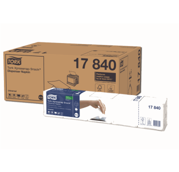 Serwetki TORK N10 Xpressnap Snack® Celuloza dyspenserowe, składane w 1/4 białe 1w 1125o [Karton: 8 opak.]