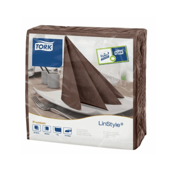 Serwetki TORK Premium Linstyle® Airlaid obiadowa, składane w 1/4 brązowe 1w 50o [Karton: 12 szt.]