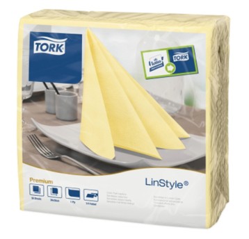 Serwetki TORK Premium Linstyle® Airlaid obiadowa, składane w 1/4 szampańskie 1w 50o [Karton: 12 szt.]