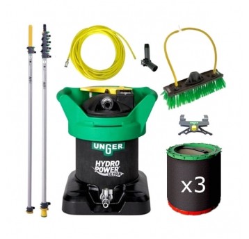 UNGER Zestaw do mycia wodą demineralizowaną HydroPower Ultra S / 9 m + filtry wymienne